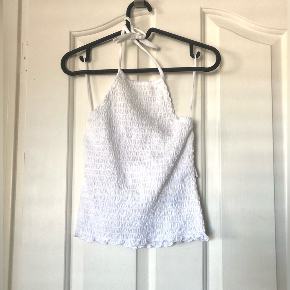NWT White Smocked Halter Tank Top - Women